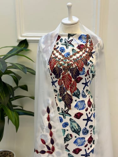 مخور مخرم حرير متروس فصوص اندونسي ناعم مع طرحة مطر...