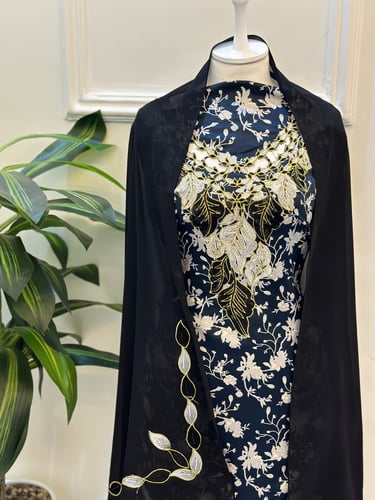 مخور مخرم حرير متروس فصوص اندونسي ناعم مع طرحة مطر...