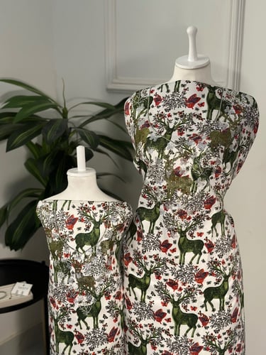 طقم مخور الغزالة حرير للام وطفلة مع كرستالات انيق...