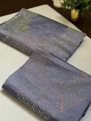 قماش-طقم الأم وبنتها مخور حرير ارماني مرصع بالكرست...