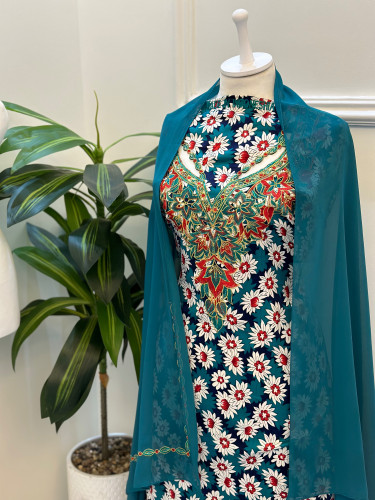 مخور مخرم حرير متروس فصوص اندونسي ناعم مع طرحة مطر...