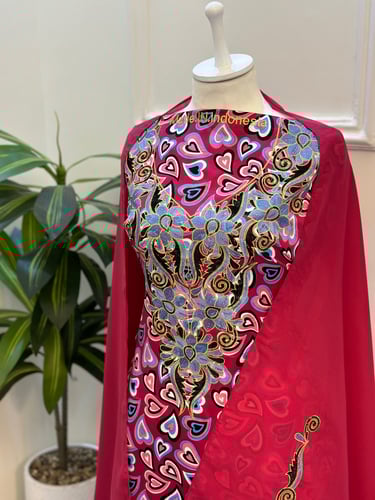 مخور مخرم حرير متروس فصوص اندونسي ناعم مع طرحة مطر...