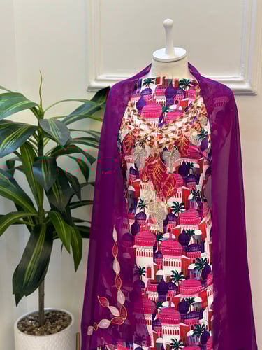 مخور مخرم حرير متروس فصوص اندونسي ناعم مع طرحة مطر...