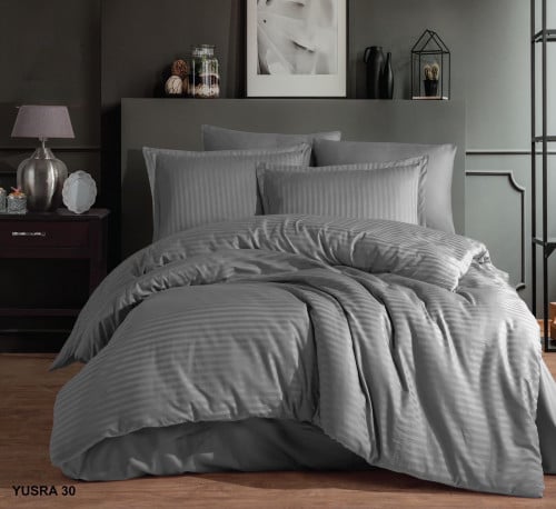 مفرش ستار فندقي تركي 7 قطع رمادي