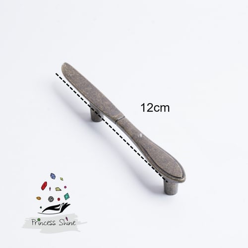 472 - مقبض بشكل سكين لون ( برونز ) - قطعتين