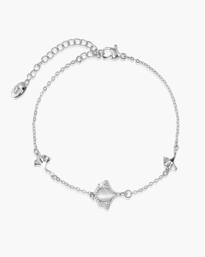 اسوارة ناعمة متألقة بالزركون لون فضي