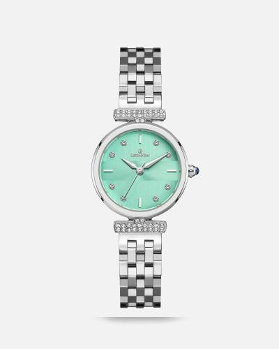 ساعة نسائية ستيل سير فضي مينا فيروزي