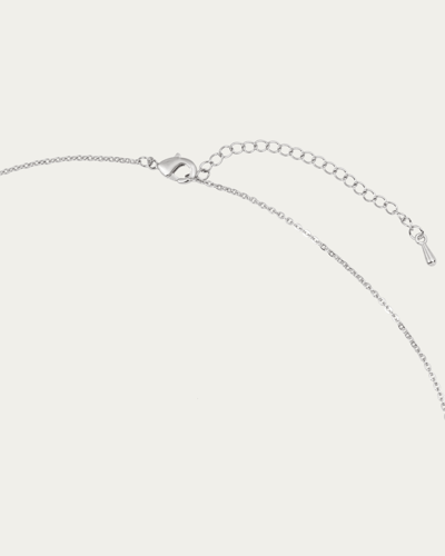 سلسال بدلاية دائري تصميم شومية فضي مرصع بالزركون