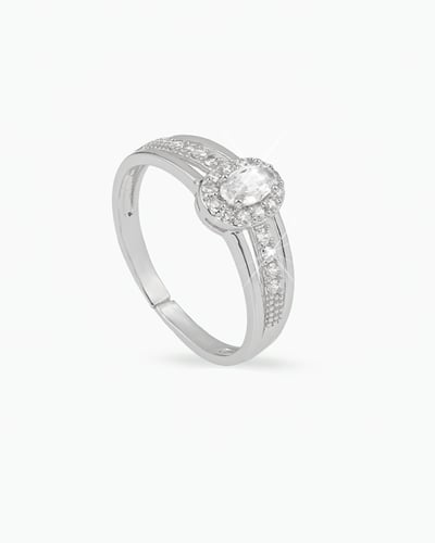 خاتم كوكتيل ماسي مرصع بفصوص الزركون