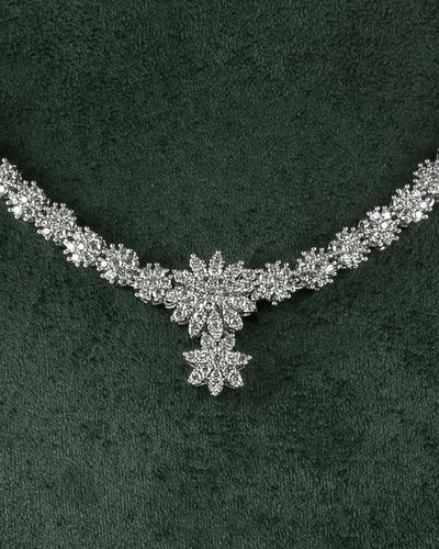 طقم زركون بلمعة الألماس مع ساعة، قلادة، إسوارة، خا...