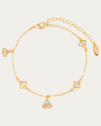 إسوارة ناعمة بتصميم الأصداف الماسية لون ذهبي