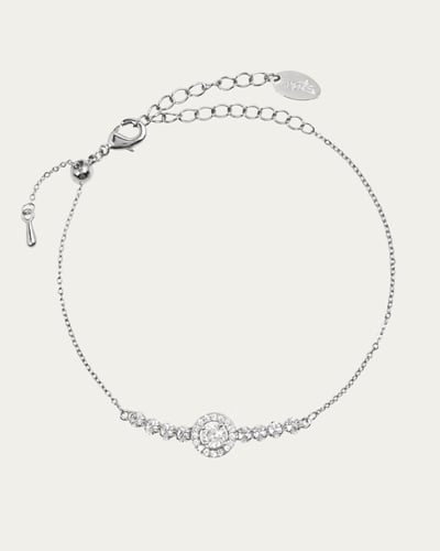 طقم مجوهرات فضي ناعم مرصع بفصوص الزركون الماسية