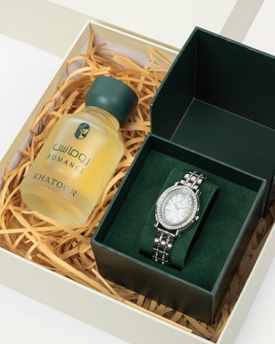 بوكس رومانس ساعة نسائية مع عطر رومانس من خاتون®