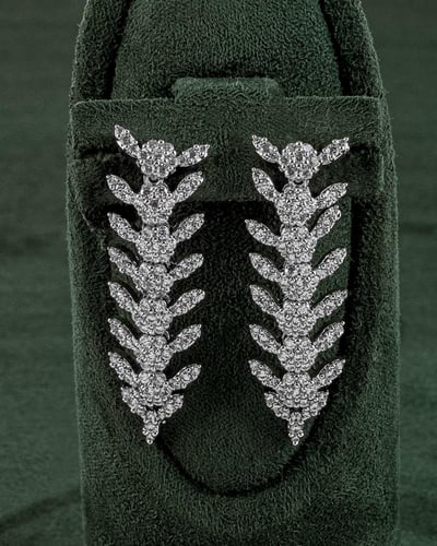 طقم مجوهرات زركون فضي 5 قطع للمناسبات