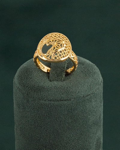 طقم اكسسوار بديل الذهب بتصميم حلقات متتالية مفرغة...