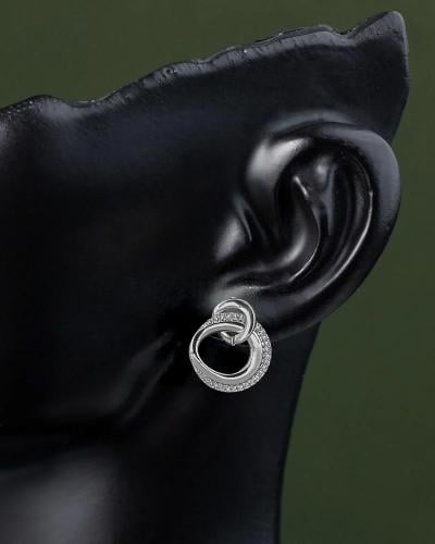 أقراط أذن بتصميم قطرة الندى للنساء مرصعة بالزركون