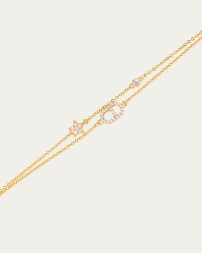 إسوارة نسائية ناعمة طبقتين تصميم ذهبي شكل النجمة