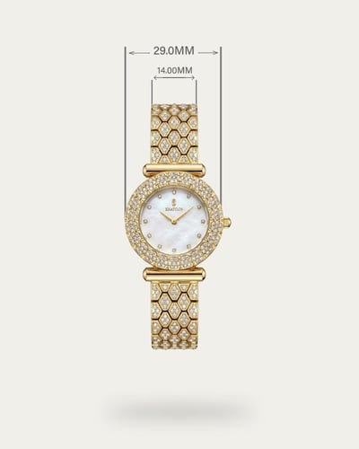 ساعة فاخرة للنساء من خاتون تصميم ذهبي