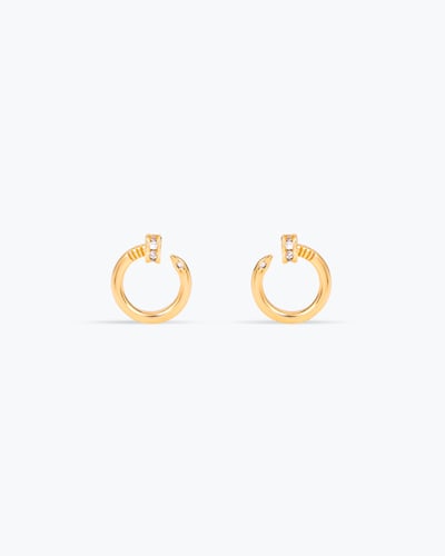 طقم أطفال بتصميم المسمار مزين بالزركون وبريق الذهب