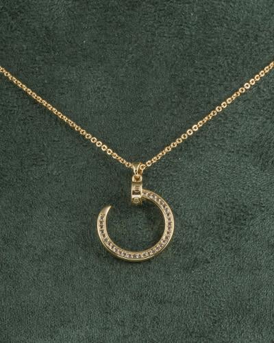 سلسال المسمار الانيق تصميم ذهبي عالمي بلمعة الألما...