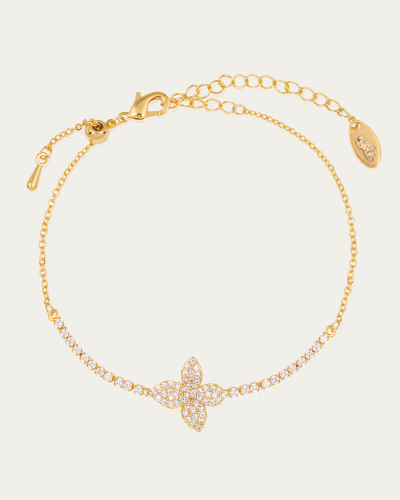 إسوارة ذهبية بتصميم البتلة الماسية المرصعة بالكامل...