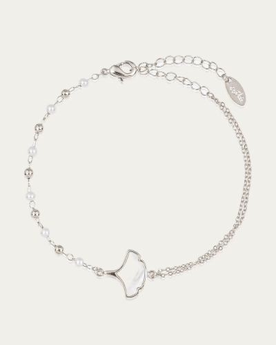 اسوارة يد نسائية من خاتون بتصميم أوراق الجنكة الفض...