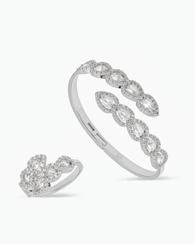 اسوارة مع خاتم زركون فضي من خاتون