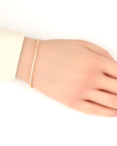 اسوارة نسائية تنس ذهبية بلمعة الألماس