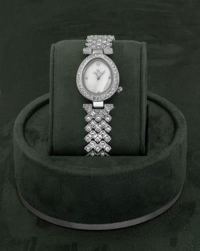 ساعة يد نسائية للمناسبات مرصعة بالزركون