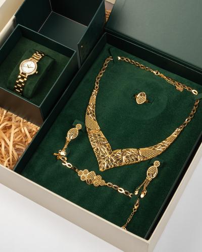 هدية نسائية من خاتون® طقم جناحي النسر مع ساعة