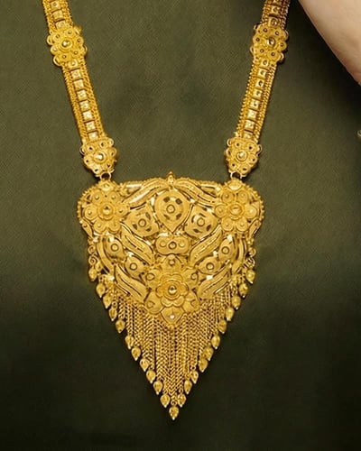 طقم القلب الهندي من خاتون® مطلي ذهب حقيقي عيار 24