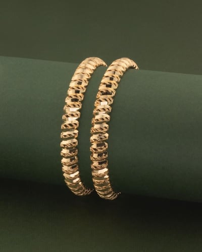 طقم بناجر مبرومة بلمعة الذهب الفاخرة - 2 حبة