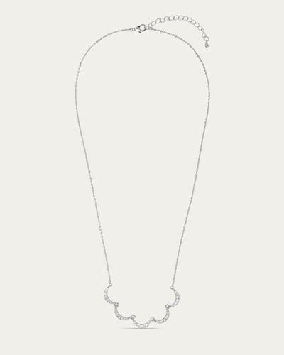 سلسال نسائي ماسي بتصميم الأهلة المتلألئة مرصع بالز...