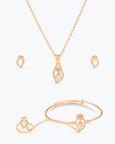 طقم بديل الذهب للاطفال بتصميم ثمرة الفؤاد