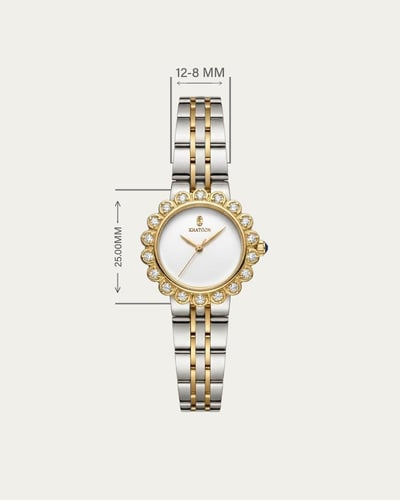 ساعة اصلية من خاتون® للنساء باطار مزين بالزركون