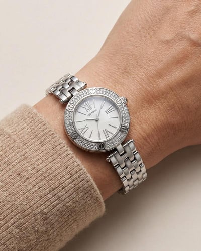 ساعة يد فضية للنساء من خاتون تصميم ملكي