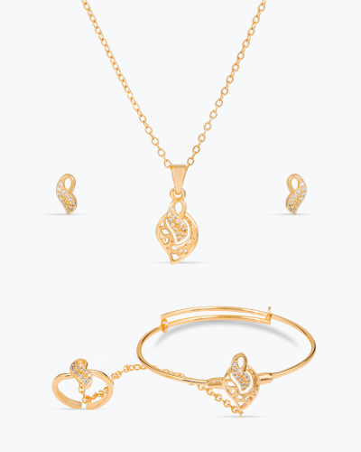 طقم اكسسوارات الأطفال بلمعة الذهب