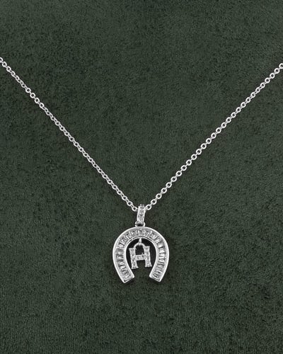 سلسال فضي بتصميم مزين بالزركون