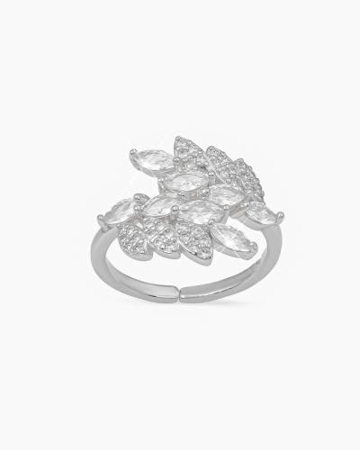 خاتم كوكتيل فاخر تصميم ماسي محلى بفصوص الزركون