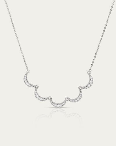 سلسال نسائي ماسي بتصميم الأهلة المتلألئة مرصع بالز...