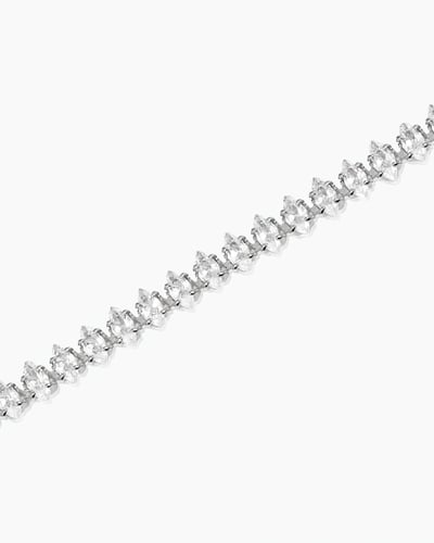 اسوارة نسائية تنس فضية مرصعة بالزركون