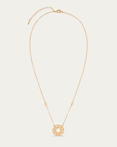 سلسال نسائي ذهبي بتصميم أوربيس مزين بالزركون