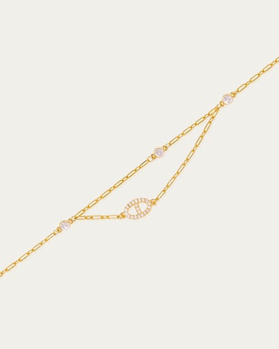 اسوارة زركون عصرية بتصميم ذهبي ناعم