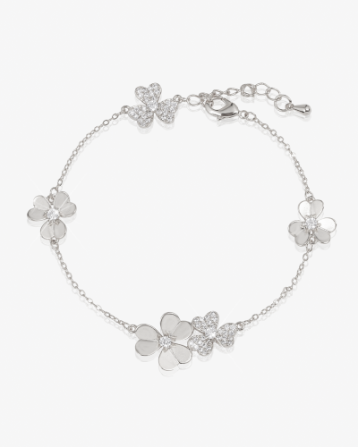 اسوارة الوردة الفضية تصميم ناعم