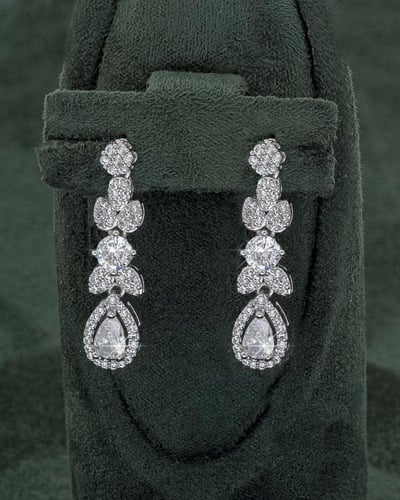 طقم زركون بلمعة الألماس مع ساعة، قلادة، إسوارة، خا...