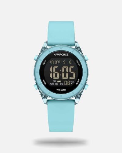 ساعة نسائية رقمية كجوال لون أزرق من Naviforce