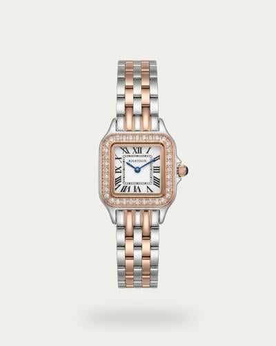 ساعة خاتون النسائية لون فضي برونزي