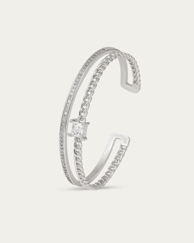 طقم مجوهرات توينز من اسوارة وخاتم ماسي