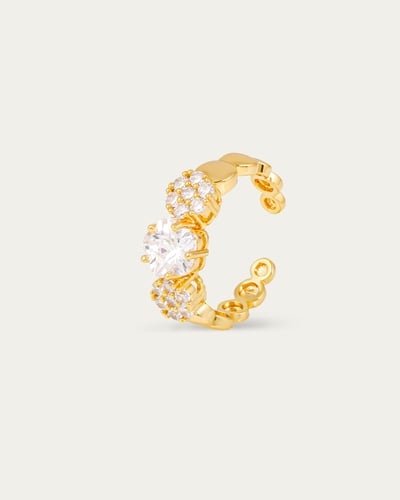 طقم نسائي من اسوارة وخاتم زركون تصميم ذهبي