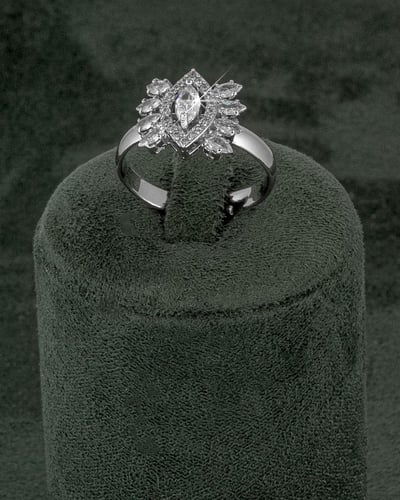 طقم اكسسوار فضي مميز بدموع الورد المرصعة بالزركون...